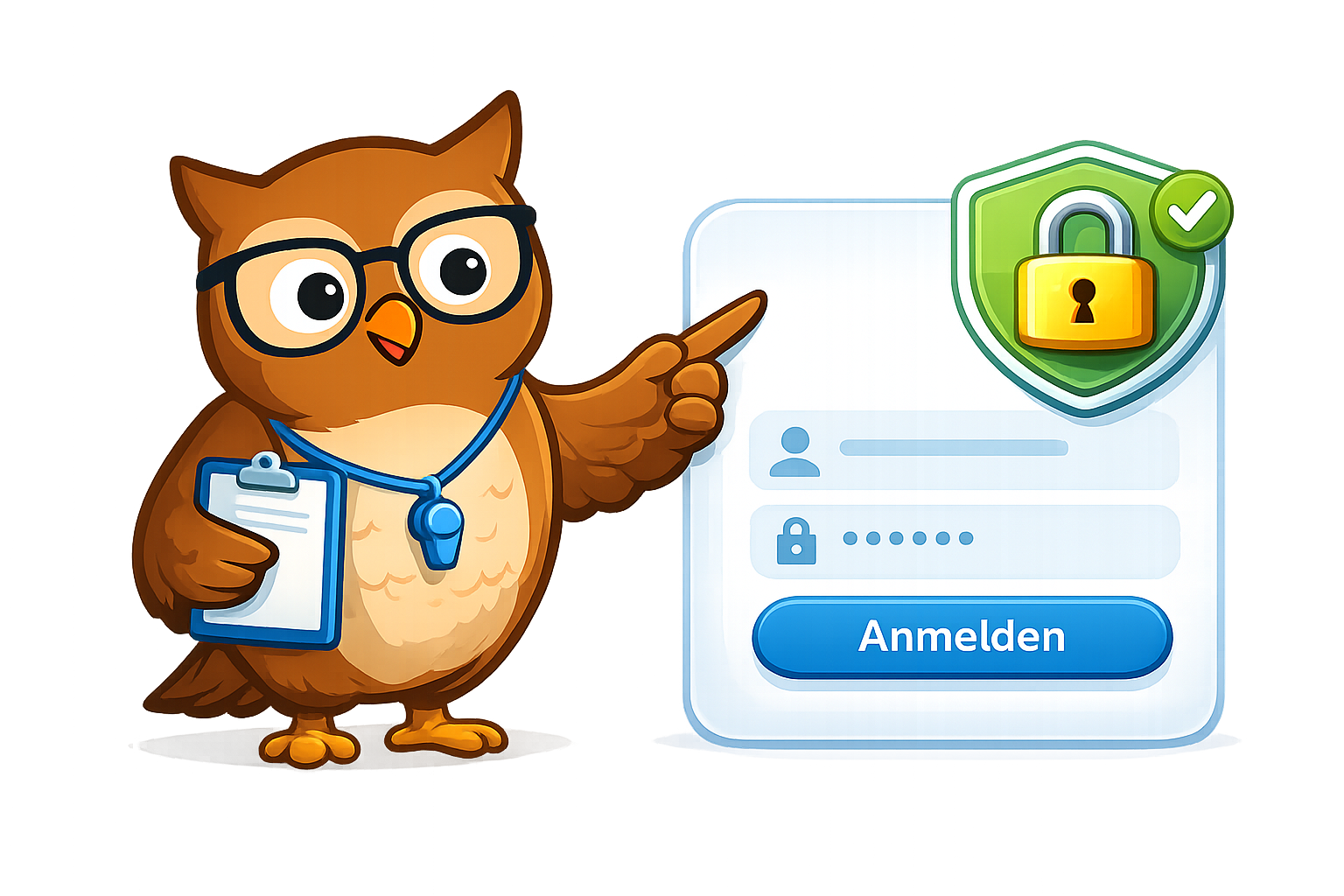 Eule erklärt den Kundenbereich